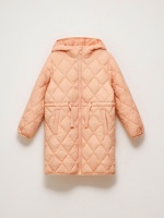 Стеганое пальто для девочек (коричневый, 134) Sela  фото, kupilegko.ru